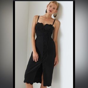 Anthropologie slim scalloped corset dress